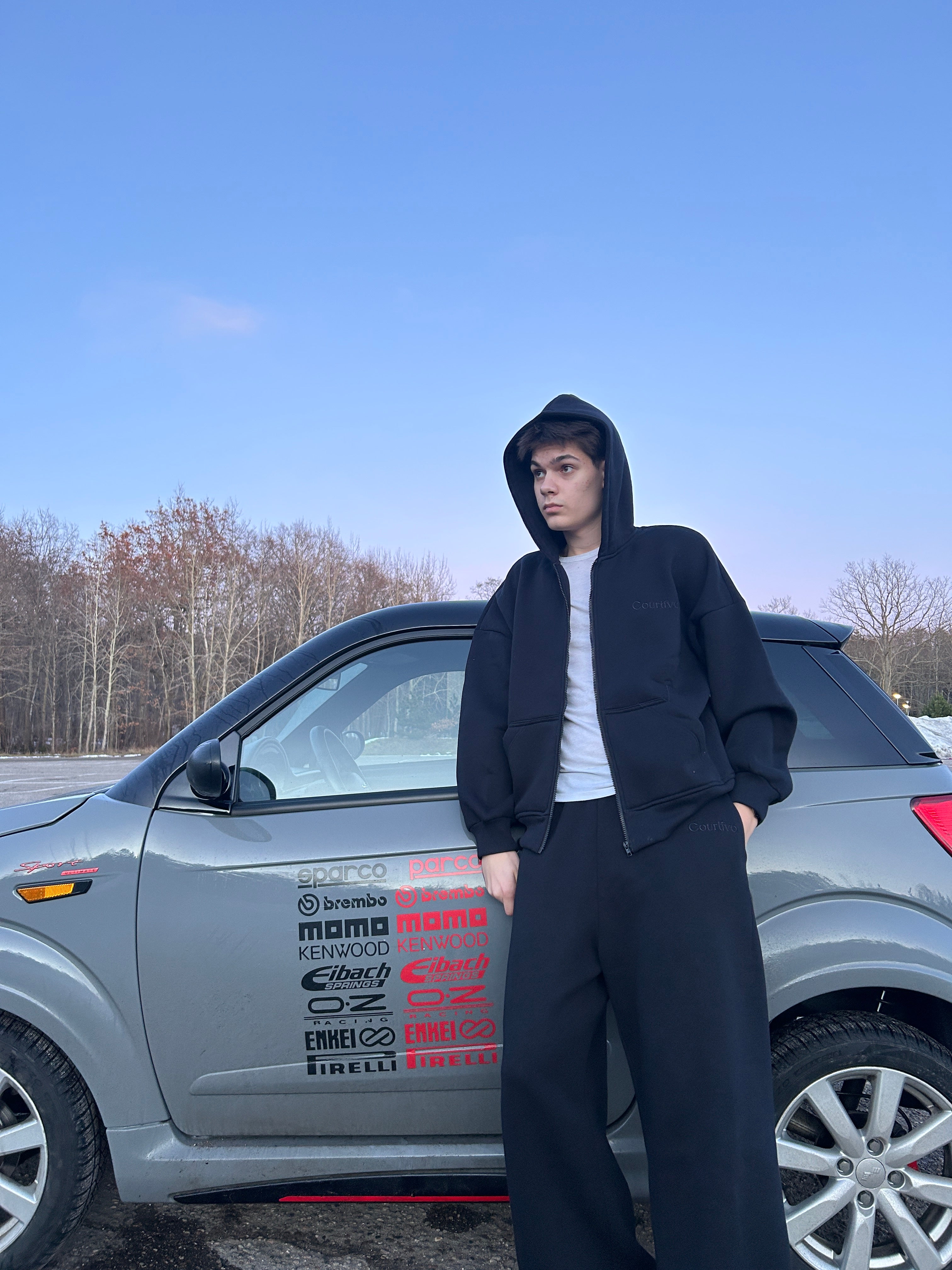 Courtivo Navy Zip Hoodie