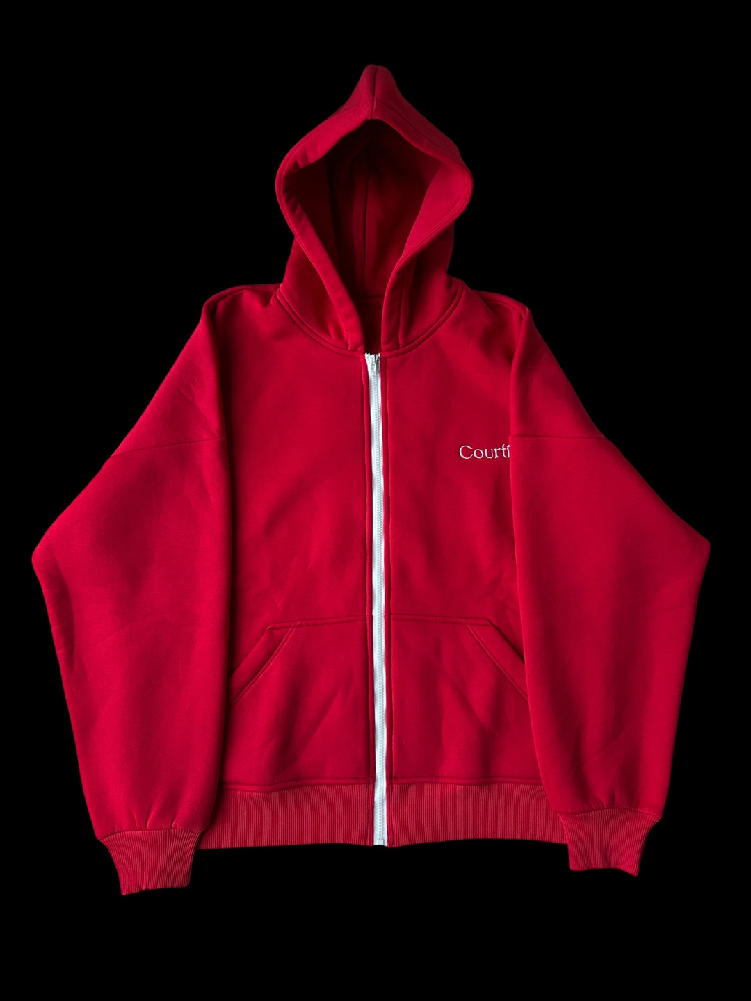 Courtivo Red Zip Hoodie