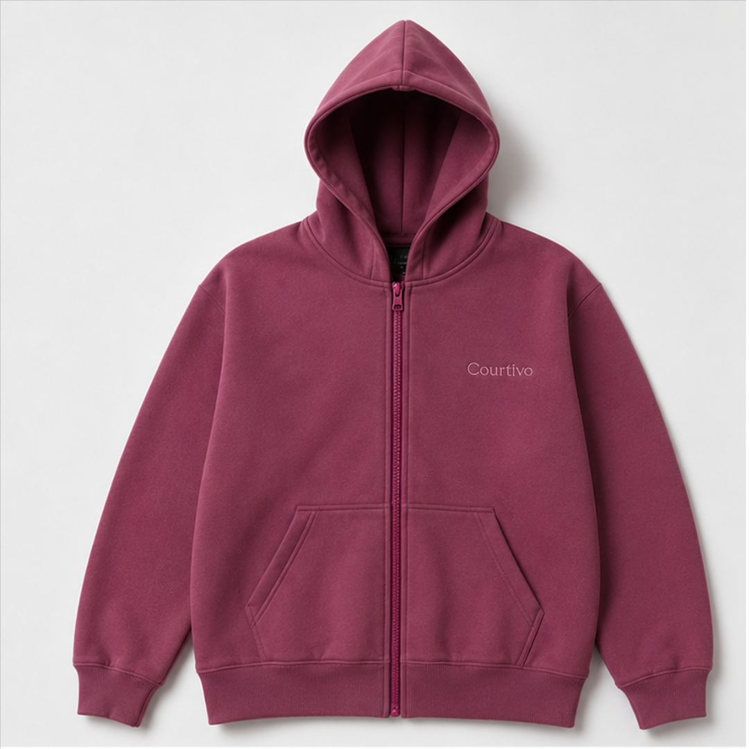 Courtivo Zip Hoodie — Pink — photo 1