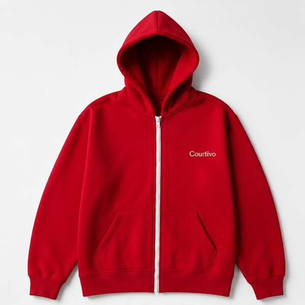 Courtivo Zip Hoodie — Red — photo 1