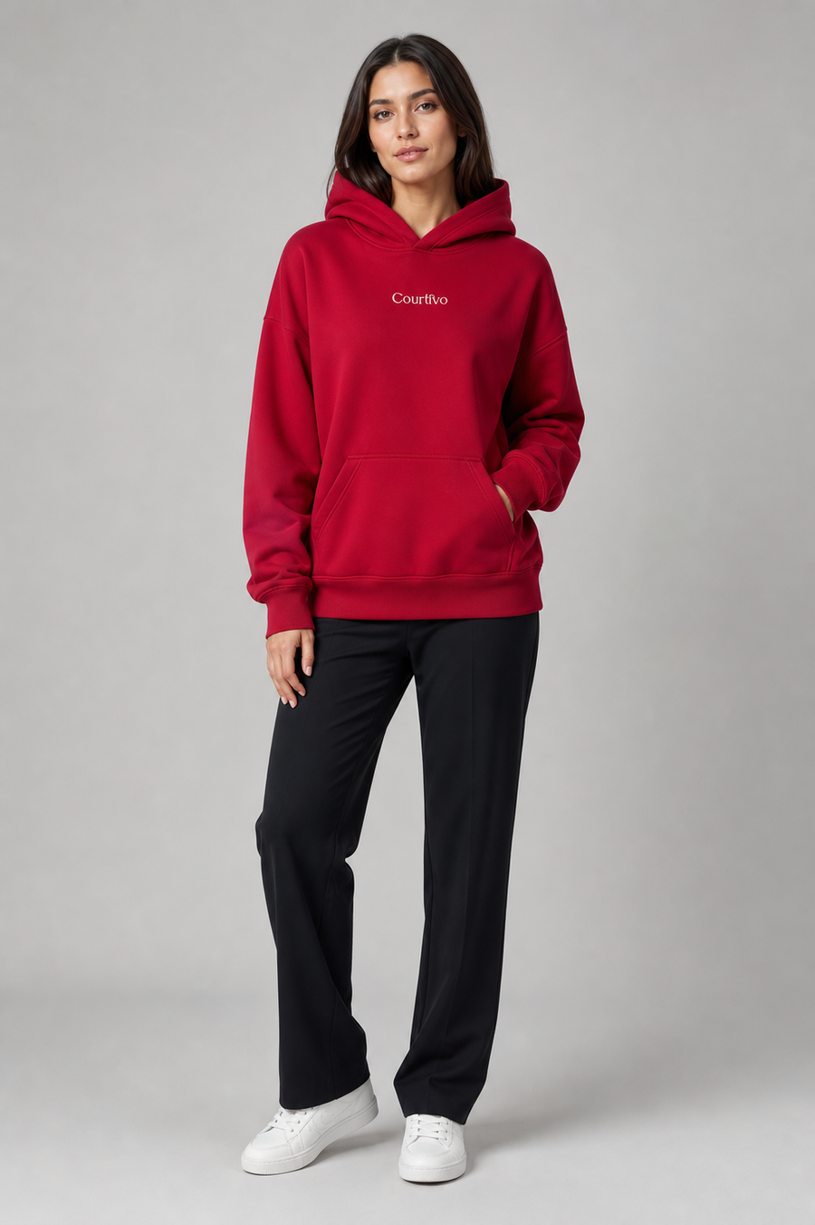Courtivo Hoodie — Red — photo 1
